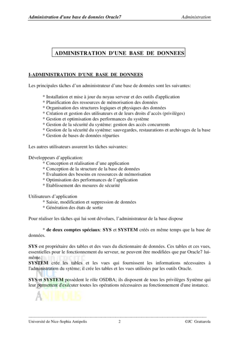 Administration Oracle - Maîtriser la gestion de bases de données