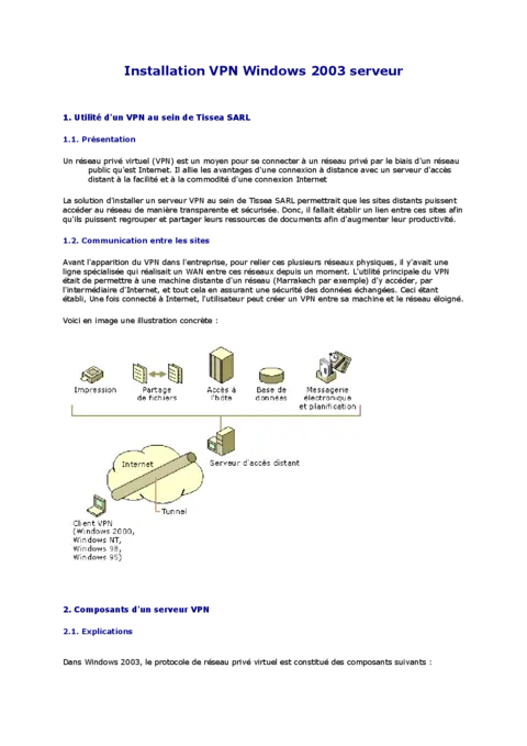 Installation VPN Windows 2003 - Configurer un serveur sécurisé