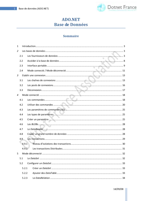 ADO.NET - Maîtriser la gestion des bases de données