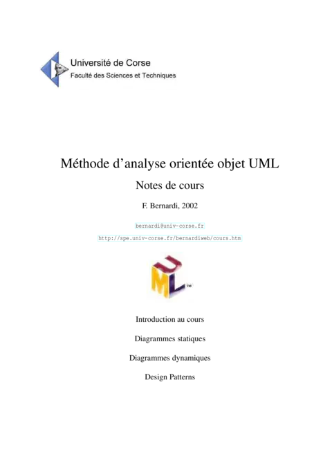 Méthode UML - Analyse orientée objet