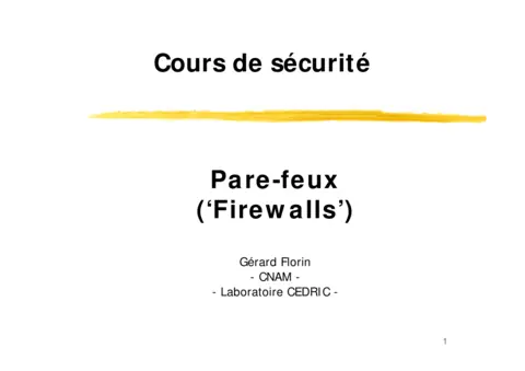 Sécurité réseau - Maîtriser les pare-feux (Firewalls