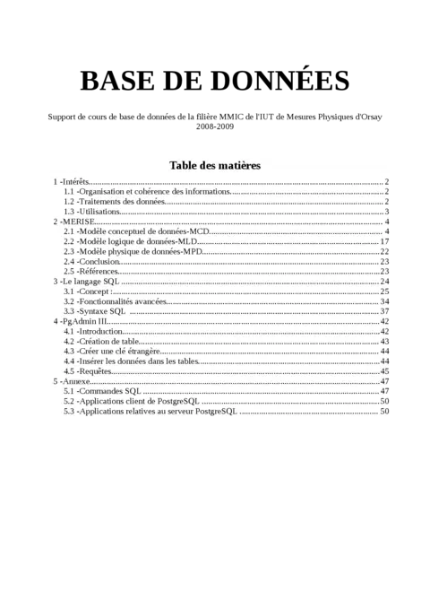 Bases de données - Maîtriser les fondamentaux