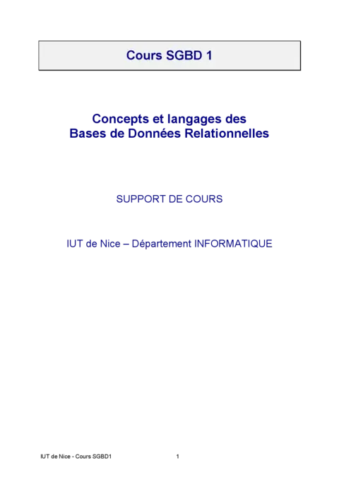 Gestion de bases de données - Maîtriser les fondamentaux SGBD