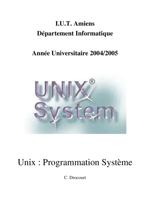 Programmation Système Unix - Maîtriser les bases avancées