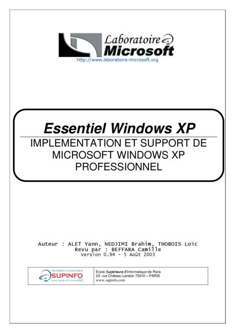 Windows XP - Maîtriser les bases essentielles