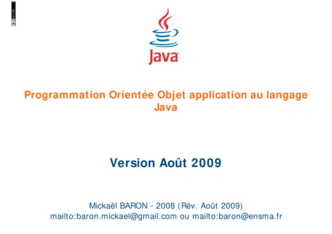 Programmation Orientée Objet Java - Maîtriser les concepts clés