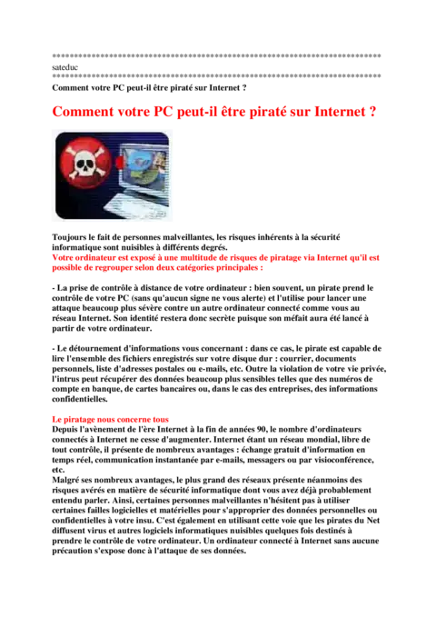 Piratage PC - Techniques et protections essentielles