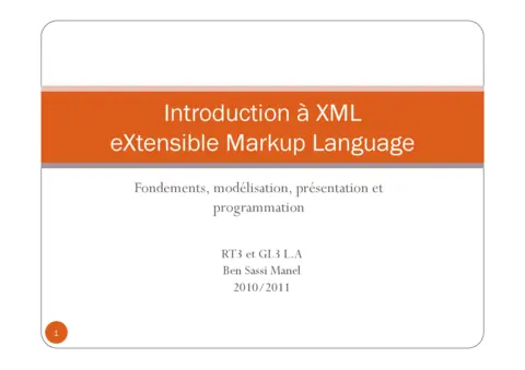 Introduction à XML - Maîtriser les bases du langage