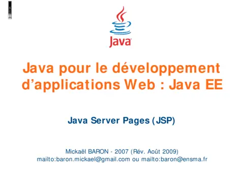 JSP - Développer des applications web dynamiques