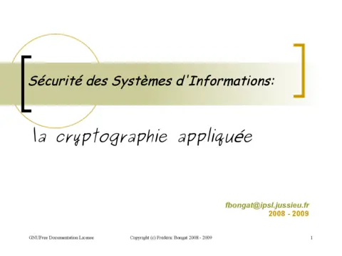 Cryptographie appliquée - Maîtriser les protocoles sécurisés