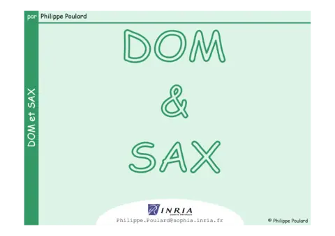 DOM et SAX - Manipuler et parser des documents XML