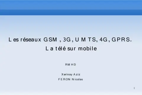 Cours GSM, 3G, UMTS, 4G, GPRS - Maîtriser les réseaux mobiles
