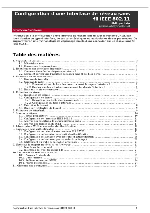 Interface réseau IEEE 802.11 - Maîtriser le sans-fil