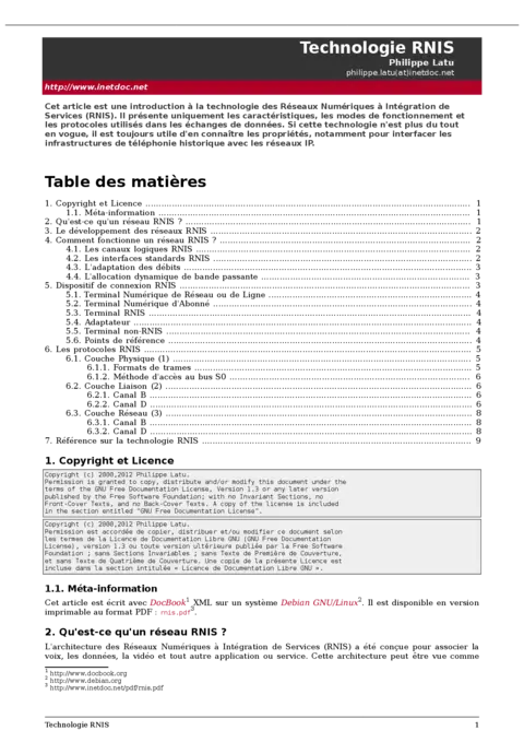 RNIS - Maîtriser la technologie réseau numérique