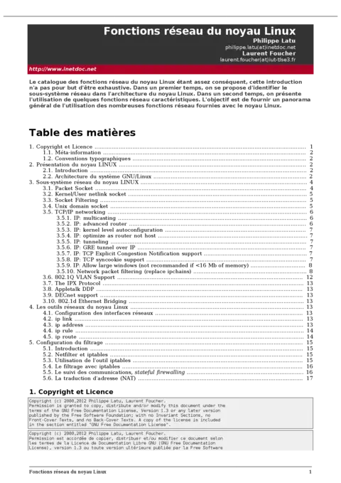 Fonctions réseau du noyau Linux - Maîtriser les bases système