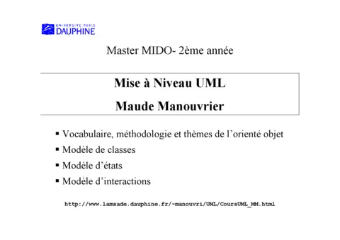 Mise à Niveau UML - Maîtriser les diagrammes essentiels