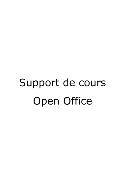 Open Office Writer - Maîtriser les bases du traitement de texte