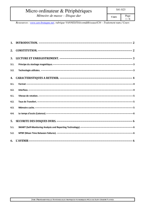 Mémoire de masse - Comprendre le disque dur