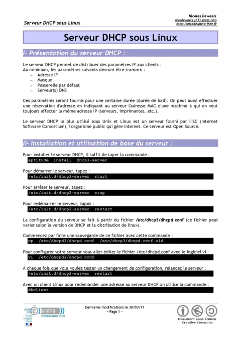 DHCP sous Linux - Configurer un serveur réseau
