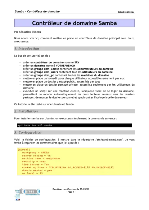 Contrôleur de domaine Samba - Maîtriser l'administration