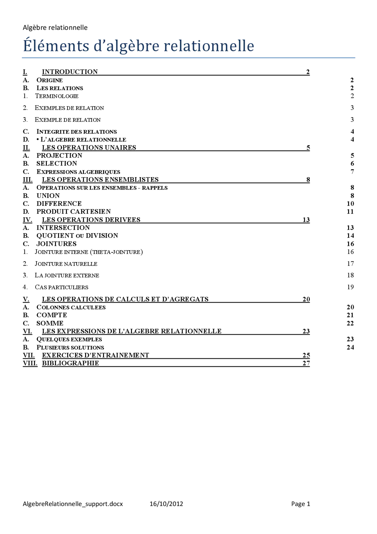 Algèbre relationnelle - Maîtriser les opérations fondamentales