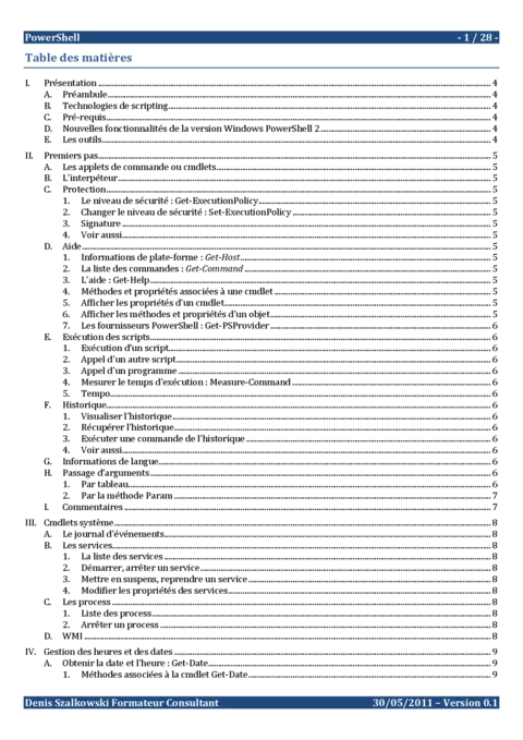 Support de cours PowerShell - Maîtriser les bases et scripts