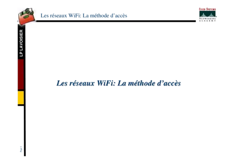 Réseaux WiFi - Méthodes d'accès et principes clés