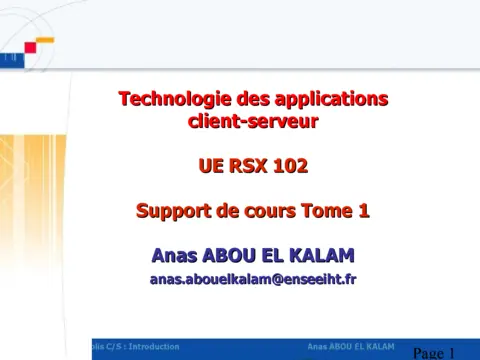 Technologie client-serveur - Maîtriser les applications distribuées