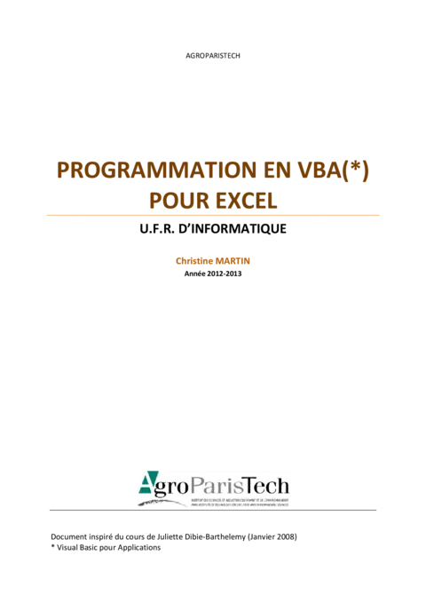 Programmation VBA Excel - Automatiser vos tâches