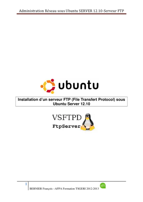 Installation serveur FTP Ubuntu - Guide pas à pas