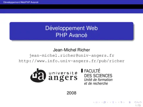 Développement Web PHP Avancé - Maîtriser les techniques expertes