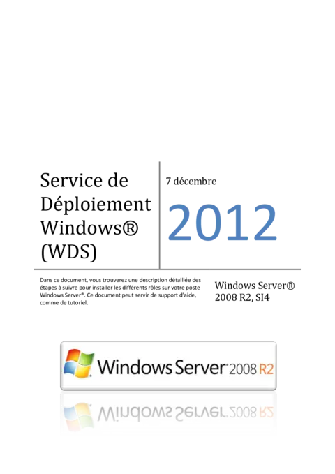Déploiement Windows (WDS) - Automatiser l'installation des postes