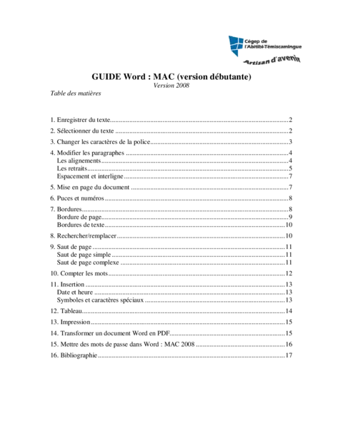 Word MAC 2008 - Guide débutant pour bien démarrer