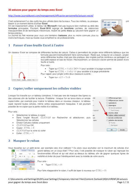 Excel - 30 astuces pour gagner du temps rapidement