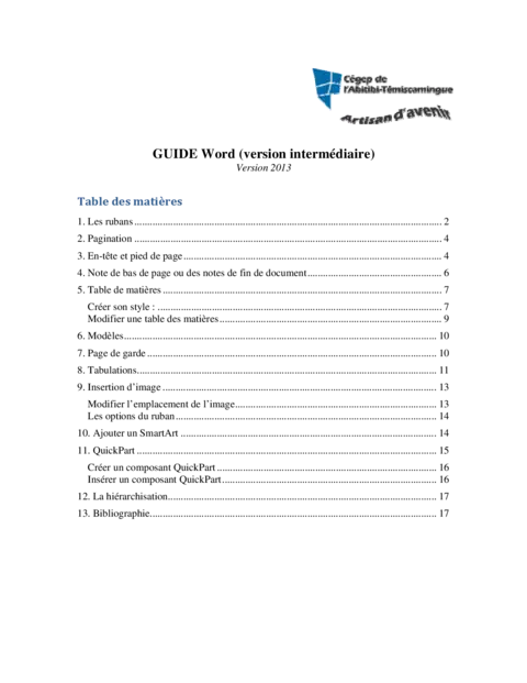 Word 2013 - Maîtriser les fonctions intermédiaires