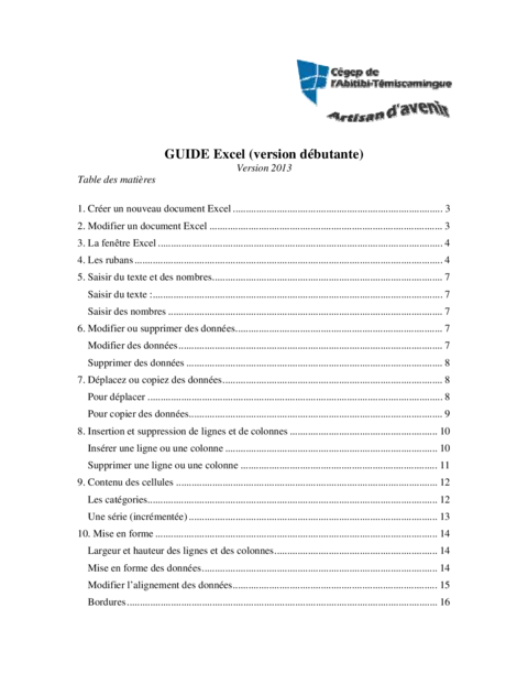 Excel 2013 - Guide débutant pour maîtriser les bases