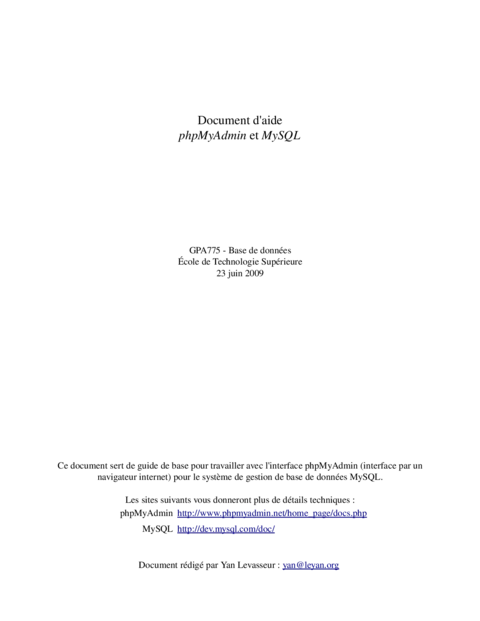phpMyAdmin et MySQL - Maîtriser la gestion des bases de données