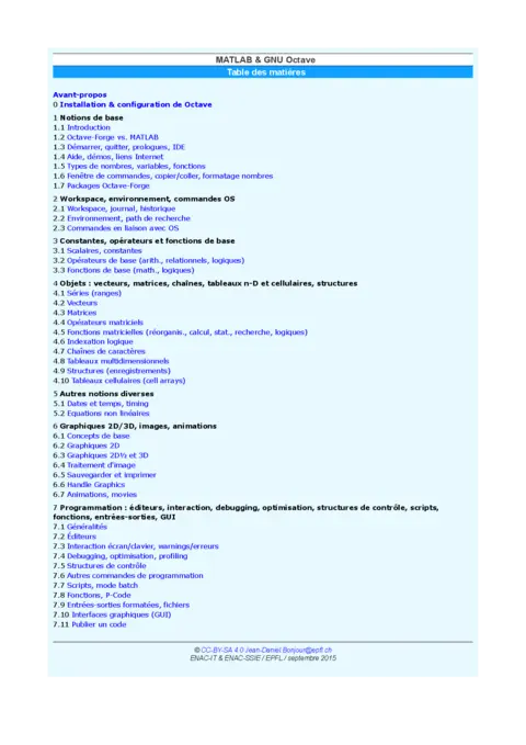 MATLAB et GNU Octave - Bases de la programmation scientifique