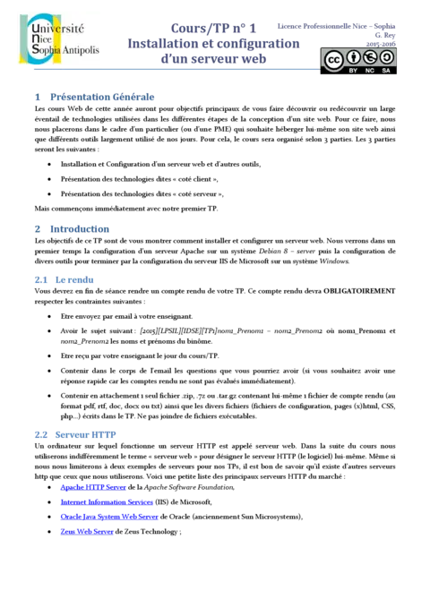 Installation et configuration d’un serveur web - TP pratique
