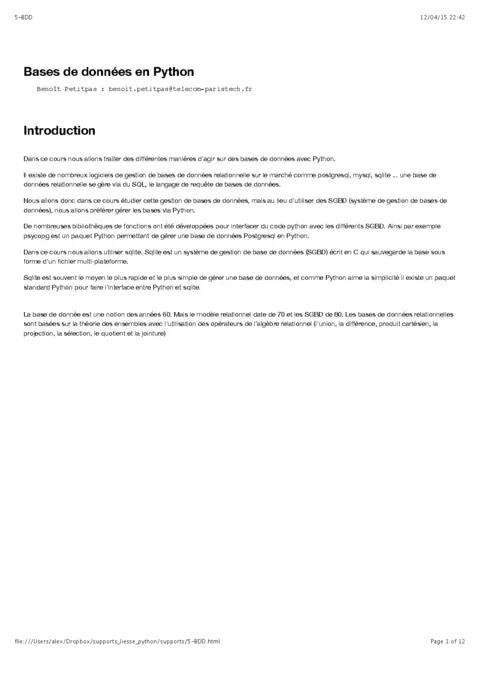 Python SQLite - Maîtriser les bases de données