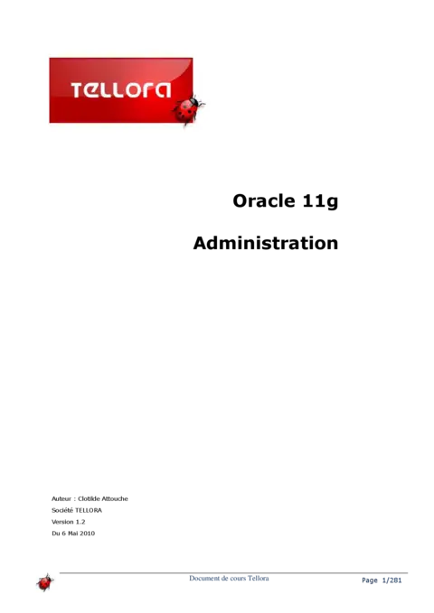 Oracle 11g - Administration de bases de données