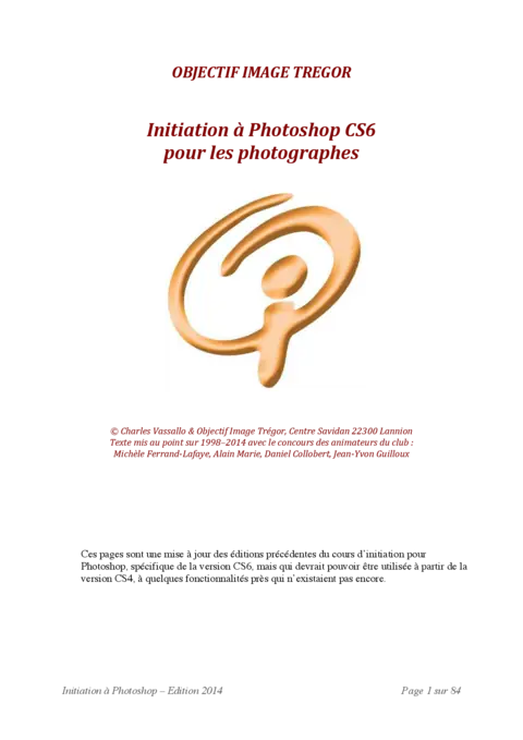 Photoshop CS6 - Initiation pour photographes débutants