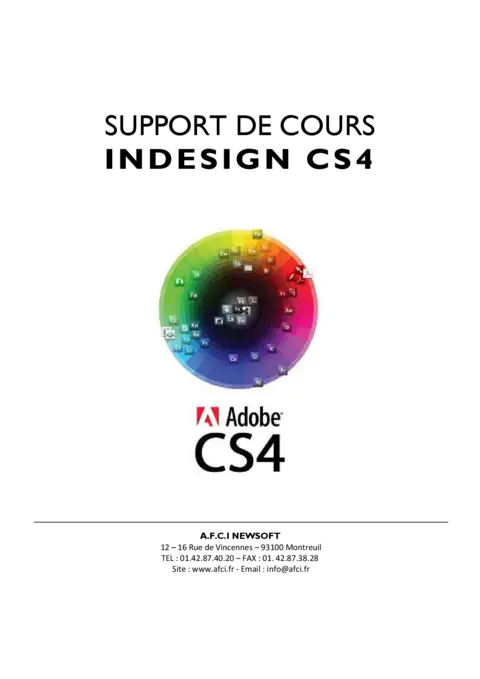 Support de cours InDesign CS4 - Maîtriser les bases