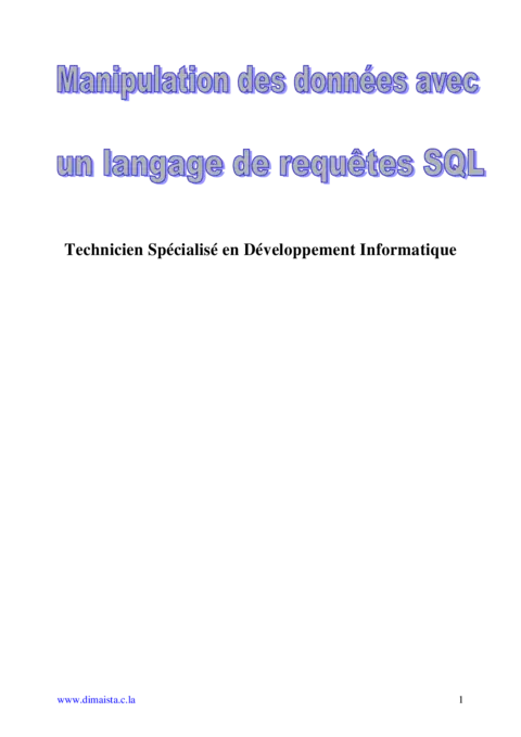 SQL - Maîtriser les bases de données relationnelles