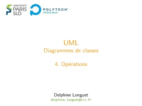 UML : Diagrammes de classes - Maîtriser les opérations