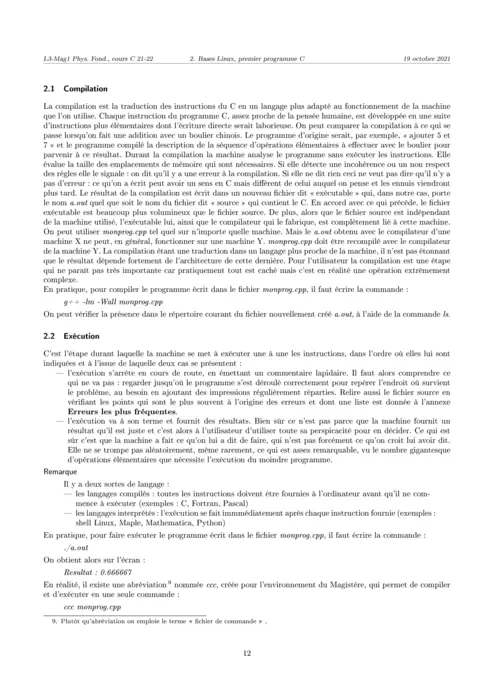 Cours Langage C Physique PDF Gratuit à Télécharger