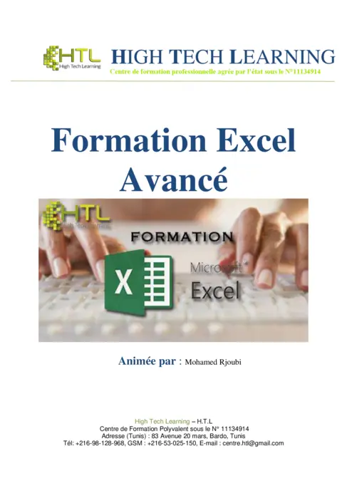 Cours Excel Avancé PDF : Formation Gratuite
