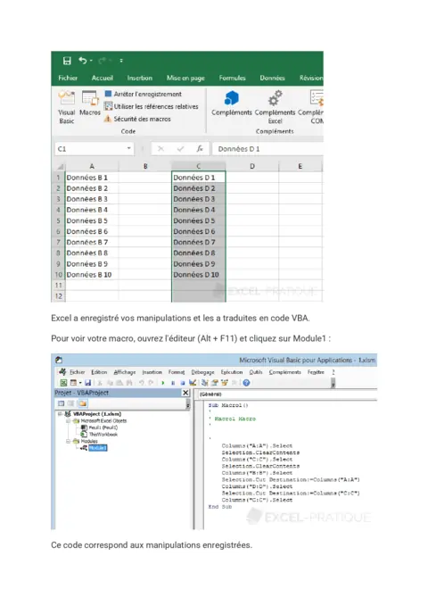 Cours VBA Excel Débutant : PDF Gratuit à Télécharge