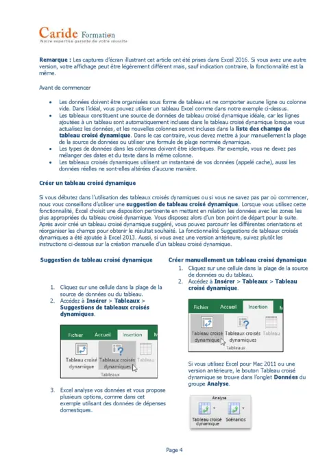 Excel 2016 : Cours PDF gratuit (Intermédiaire)