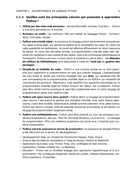 Cours Python PDF gratuit : Niveau Intermédiaire